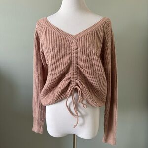 Shein Ruched Knit Sweater